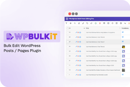 WPBULKiT - Bulk Edit WordPress Posts / Pages by ithemeland banner
