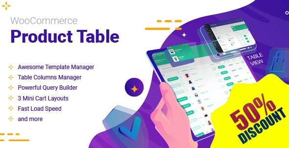 WooCommerce product table - off banner