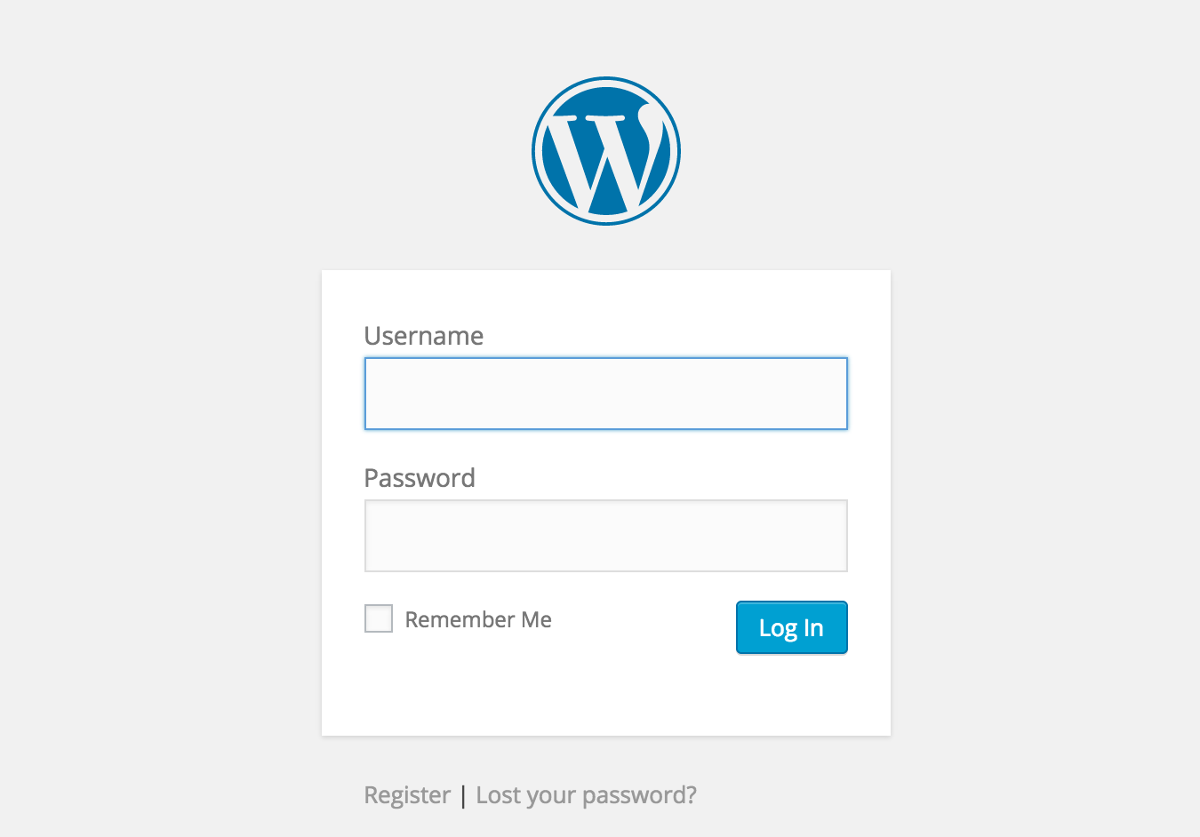 Wordpress login form