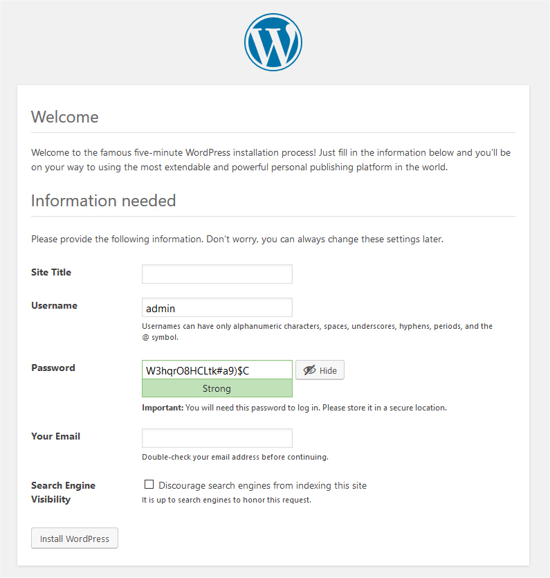 Wordpress user info