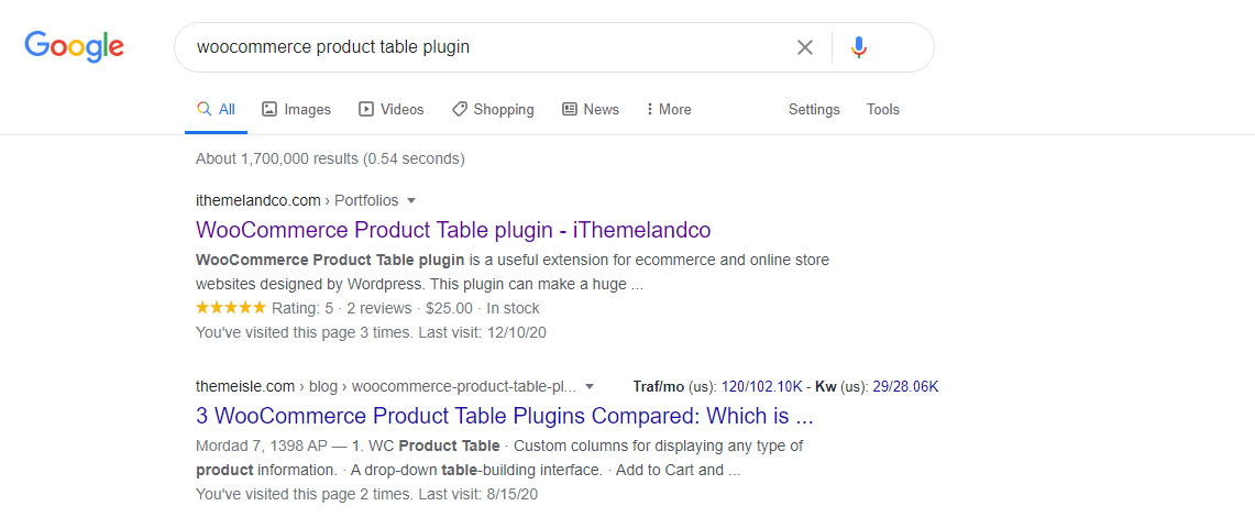 Finding third party developers plugin via google
