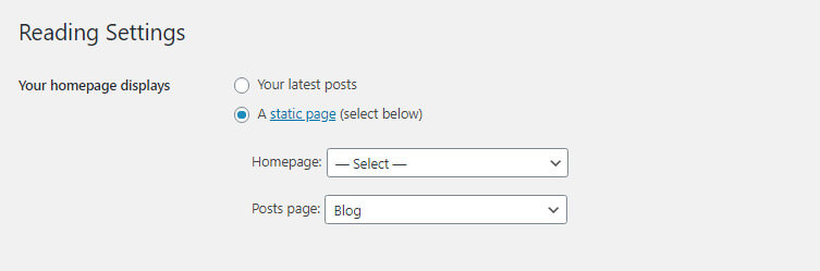 Set posts page in WordPress