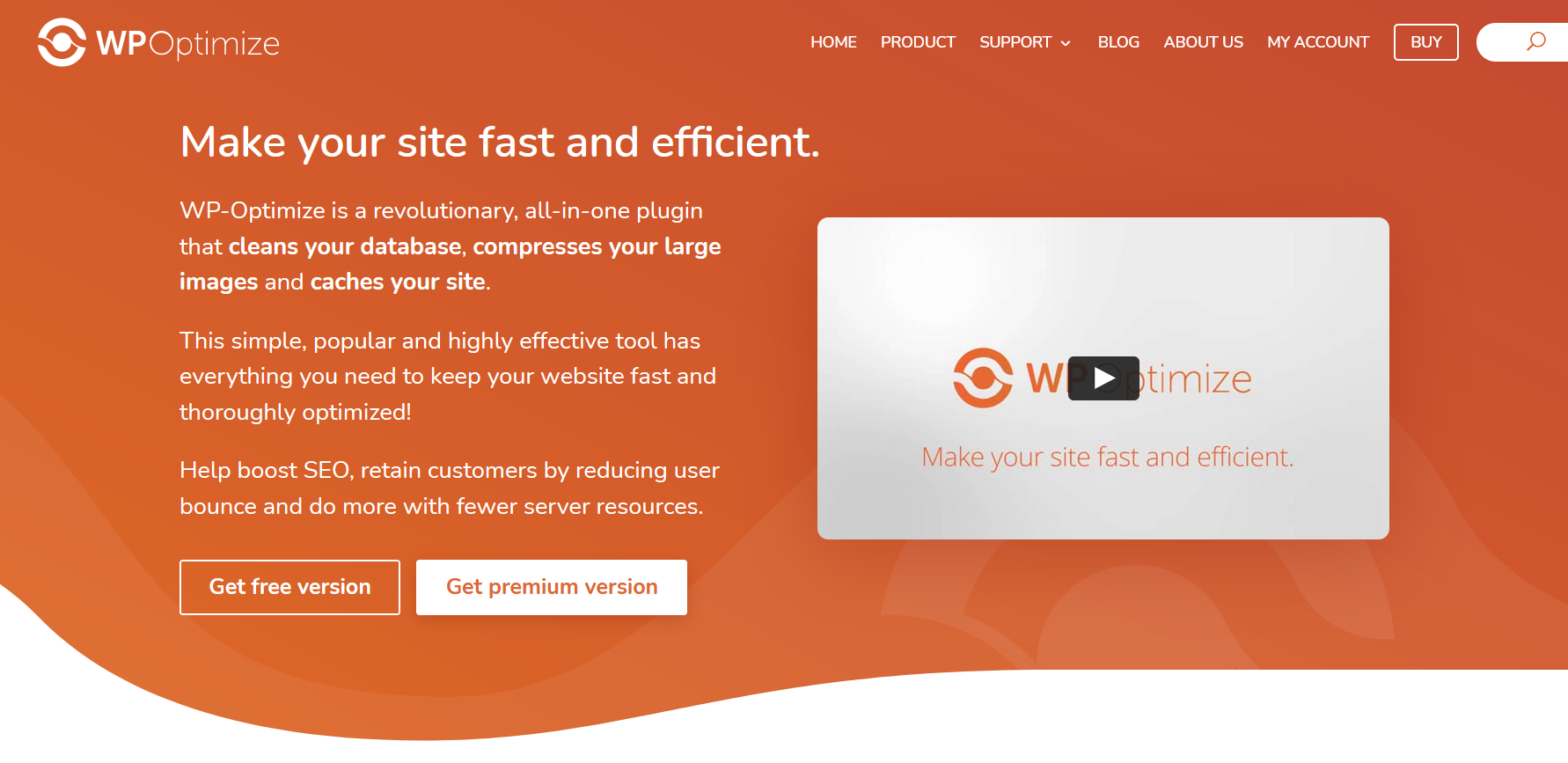 wp-optimize plugin to make your site fast and efficient
