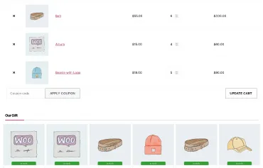 show woocommerce gifts in grid layout