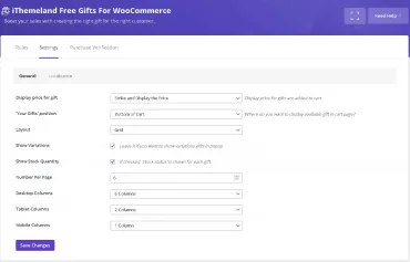 woocommerce free gift plugin settings
