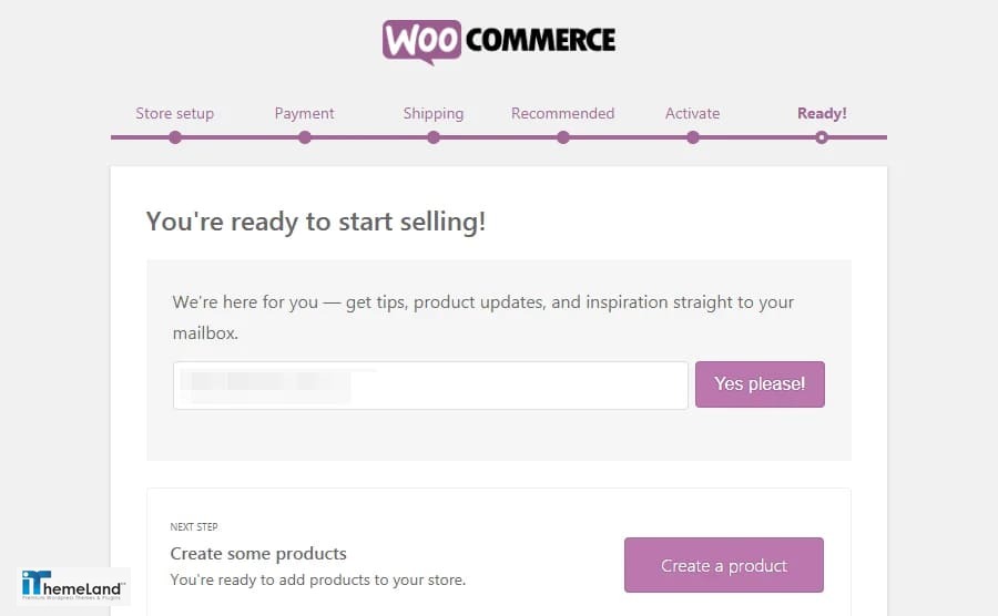 The WooCommerce Ready page