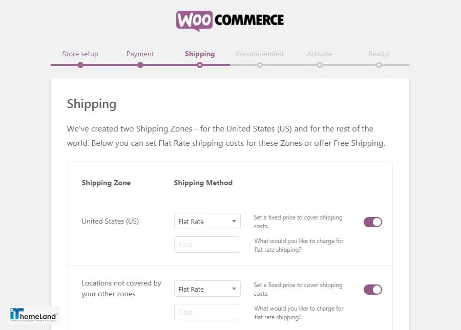 Woocommerce shipping setup
