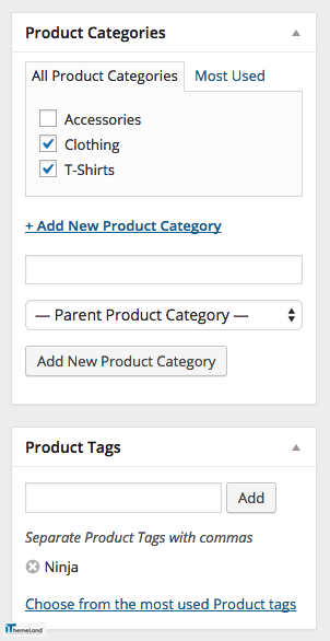 WooCommerce Product Categories and Tags