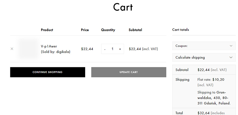 woocommerce product table default cart
