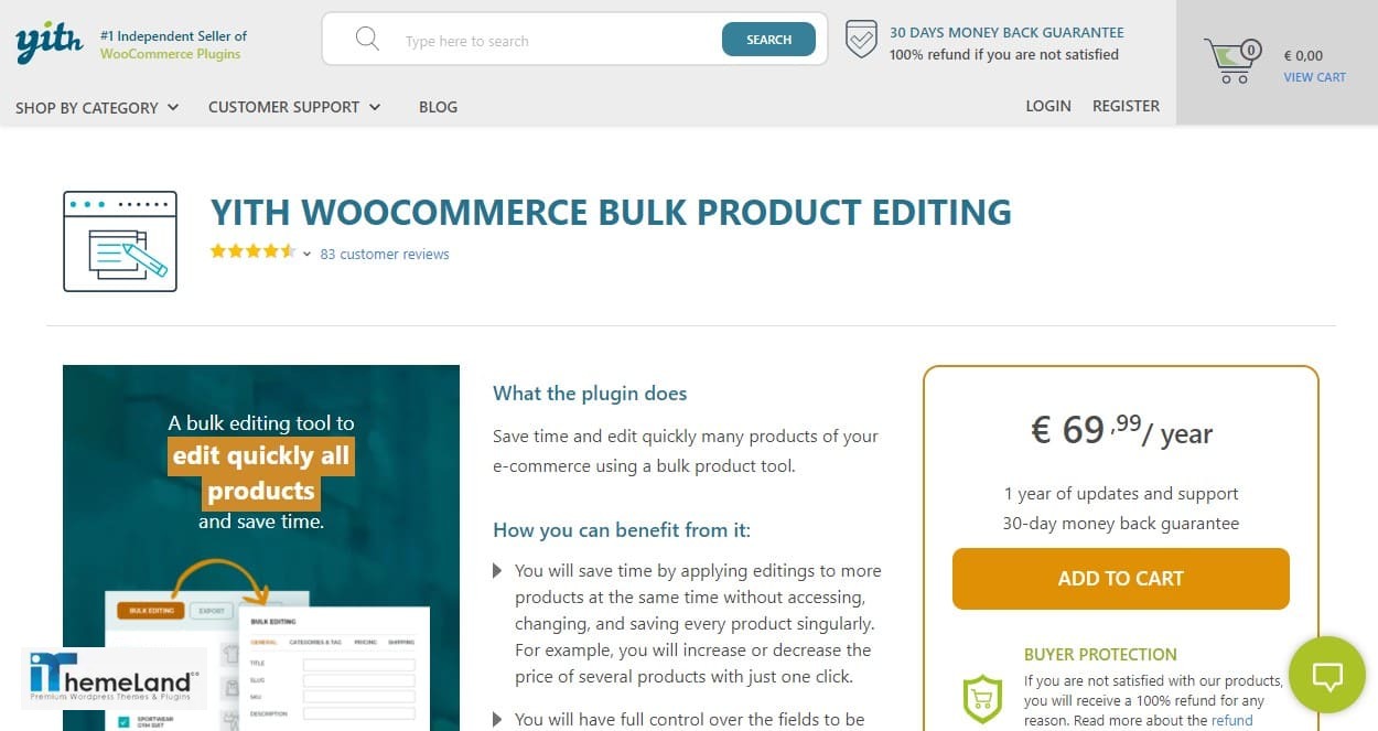 YITH WooCommerce bulk product editing plugin