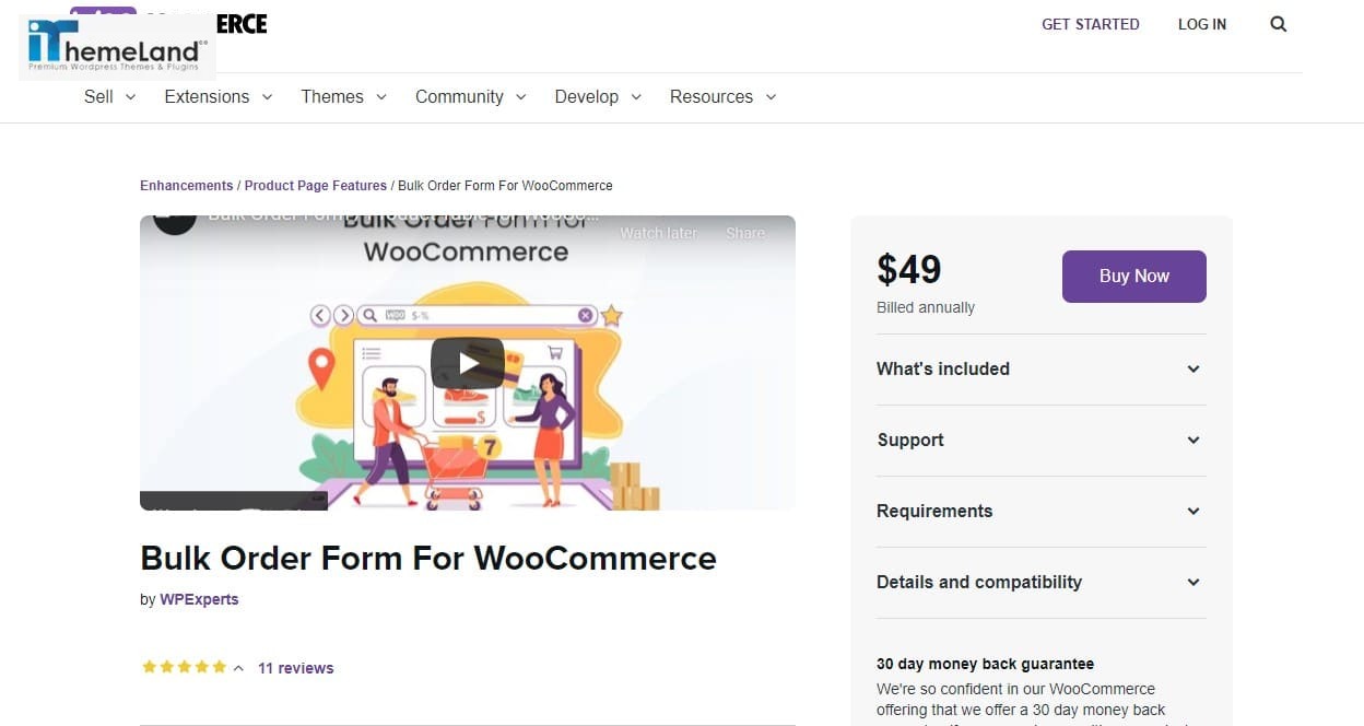 Bulk order form for WooCommerce plugin