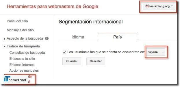 Geographic Target Google Webmasters WordPress Multisite