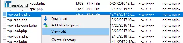 Update “wp-config.php” File in the root folder