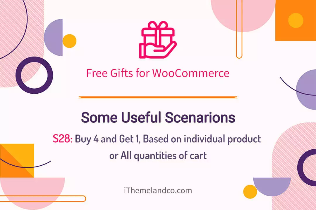 Buy 4 and get 1 free based on individual product or all quantities of cart - banner