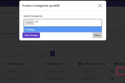 woocommerce bulk coupon assign category