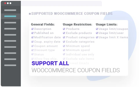 support all coupon fields