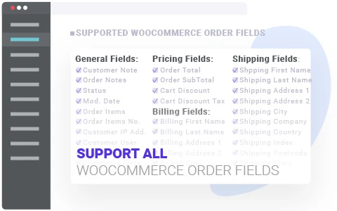 support all order fields