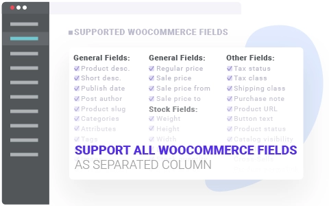 woo product table support all fields
