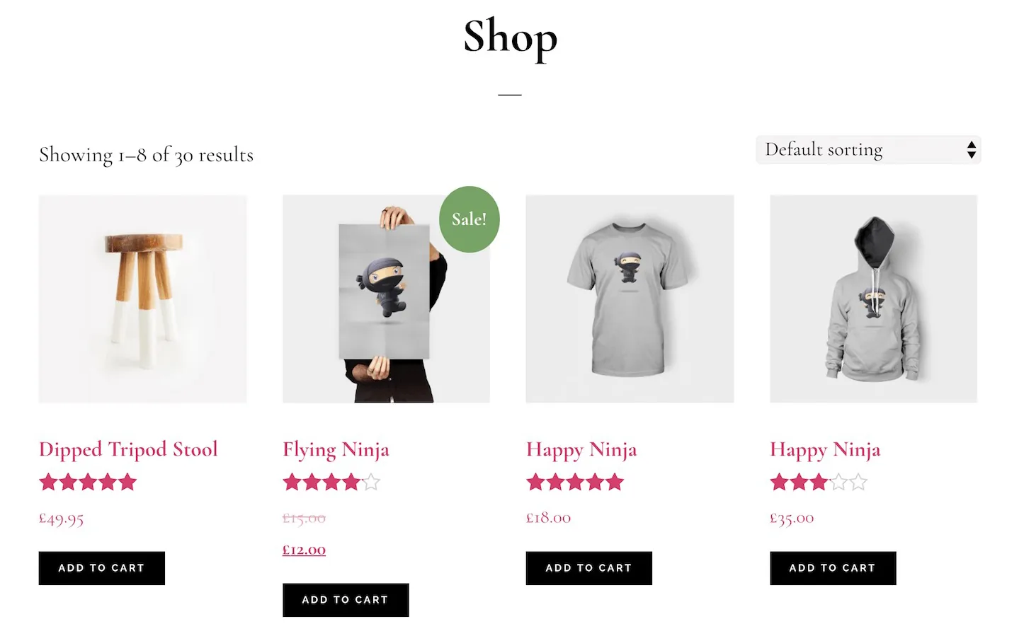 shop page grid layout