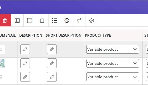 Quick edit woocommerce products' fields in-place
