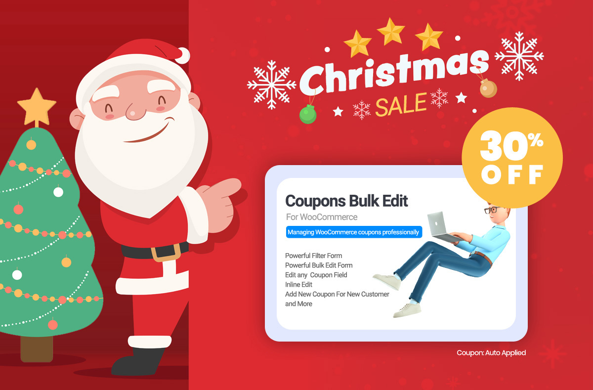 WooCommerce Coupons Bulk Edit Christmas deal 2022
