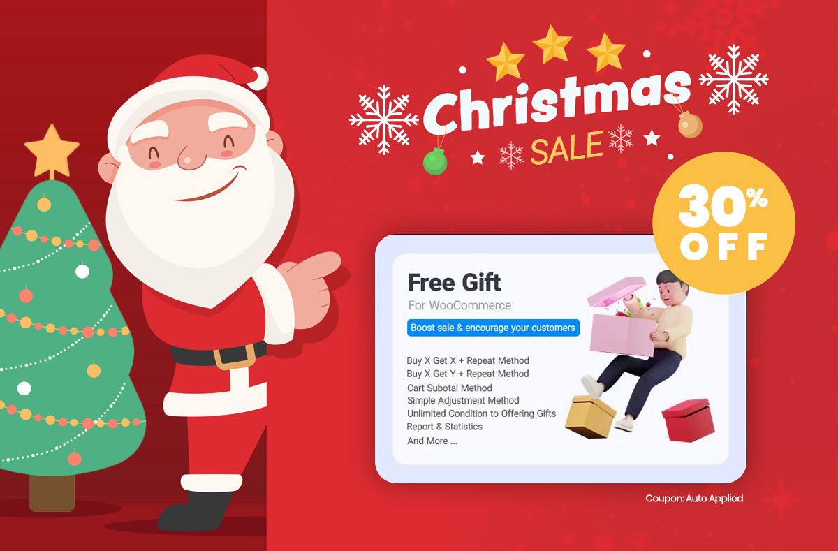 Free gifts for WooCommerce Christmas deal 2022