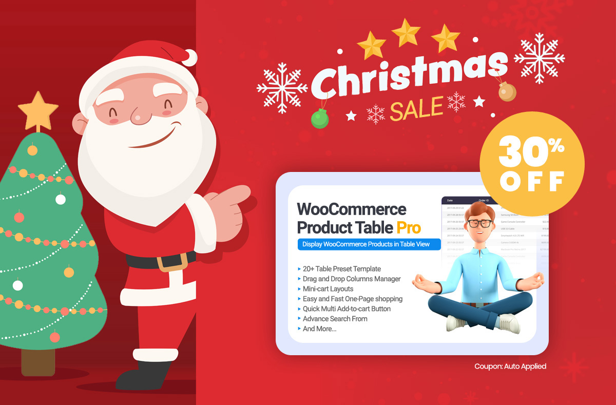 WooCommerce Product Table Christmas deal 2022