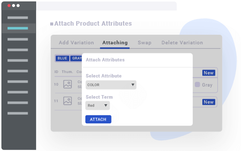 Attach attribute to products