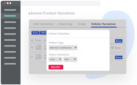 Delete product variations