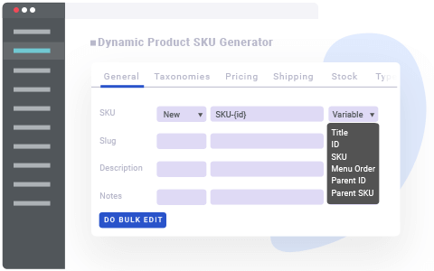 Dynamic SKU generation for variable products