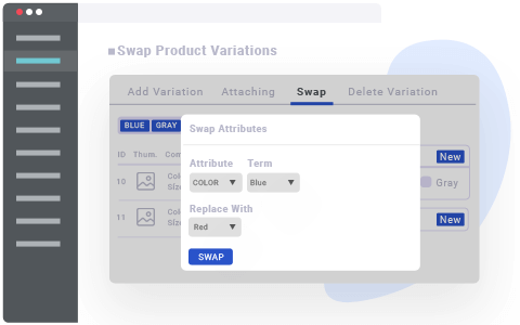 Swap product variations