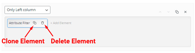 click trash icon to delete elements
