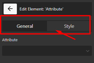 customize general and setting tab in attribute element
