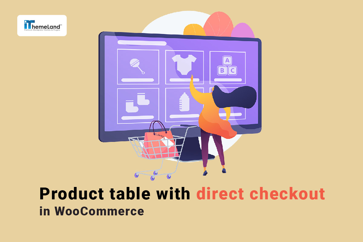 product table with direct checkout