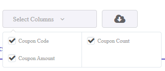 select columns options field in coupon report