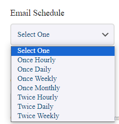 select email schedule options