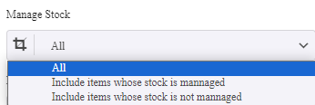 Select all option for manage stock of search form