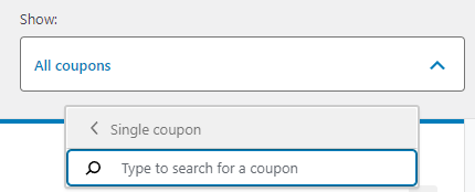 single coupon tab in WooCommerce report