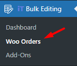 select woo orders menu in bulk edit plugin WooCommerce