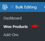 select woo products menu in WooCommerce
