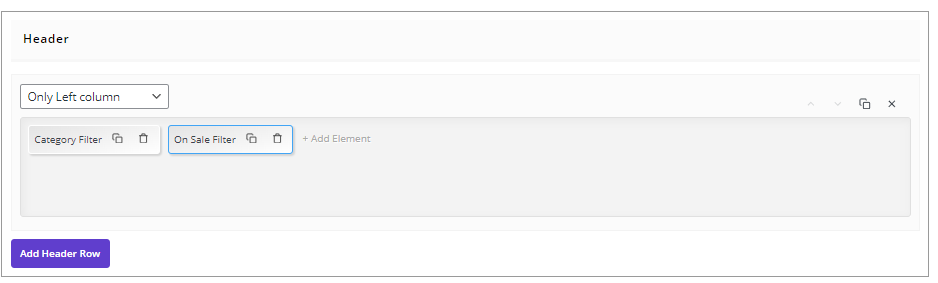 select on sale filter element in header table WooCommerce
