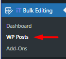 select woo posts menu in bulk editing section
