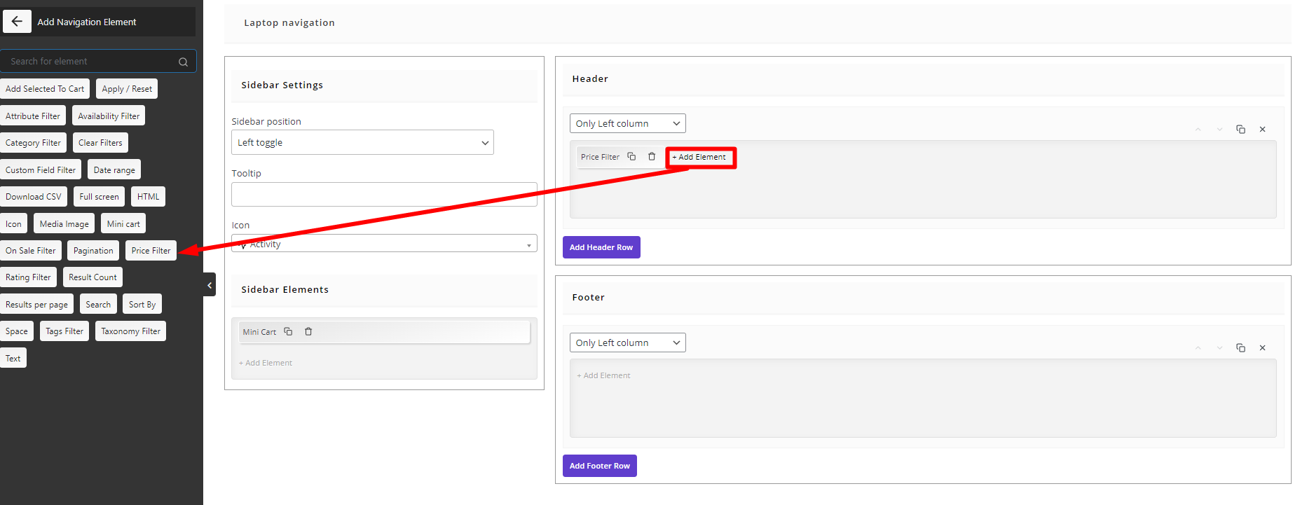 Add product filter and search to the restaurant order form