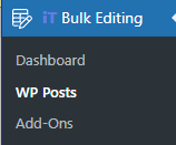 select WP Posts section in WordPress Bulk Editing menu