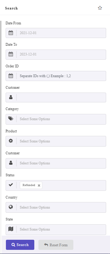 set filter form in WooCommerce all orders