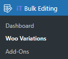 click Bulk Editing menu in WooCommerce