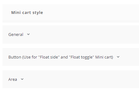 customize mini cart style section in WooCommerce table plugin