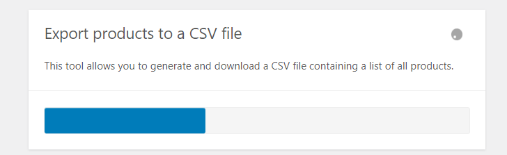 result Generate CSV button for products