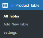 select add new table section in IT product table menu