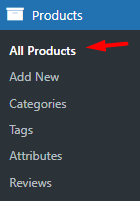 select all products section in products menu